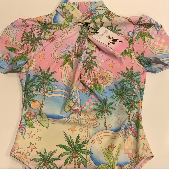 Oceanus Twist Front Lined Swim Outfit - Picture 1 of 9